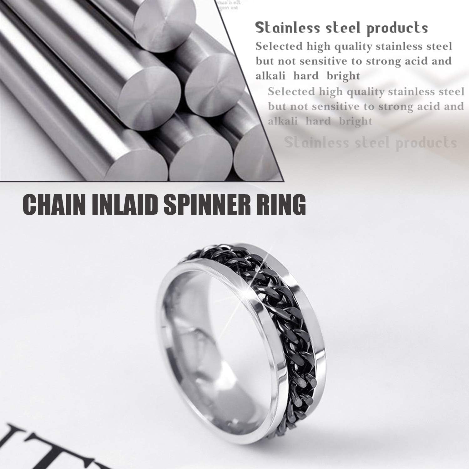 Smooth polished interior of mens spinner rings for everyday comfort