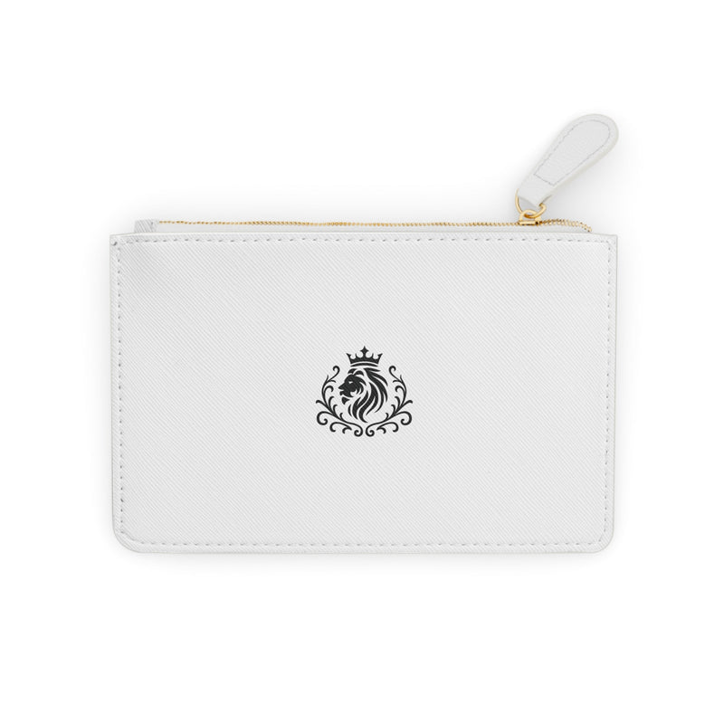 Cresta Leather Mini Wristlet — Crown Lion Zip Pouch Printify