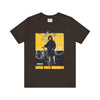 Manly Mania Core men's brown t-shirt front view, graphic tee