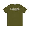Manly Mania Street Racer T Shirt Olive Green Color Back View