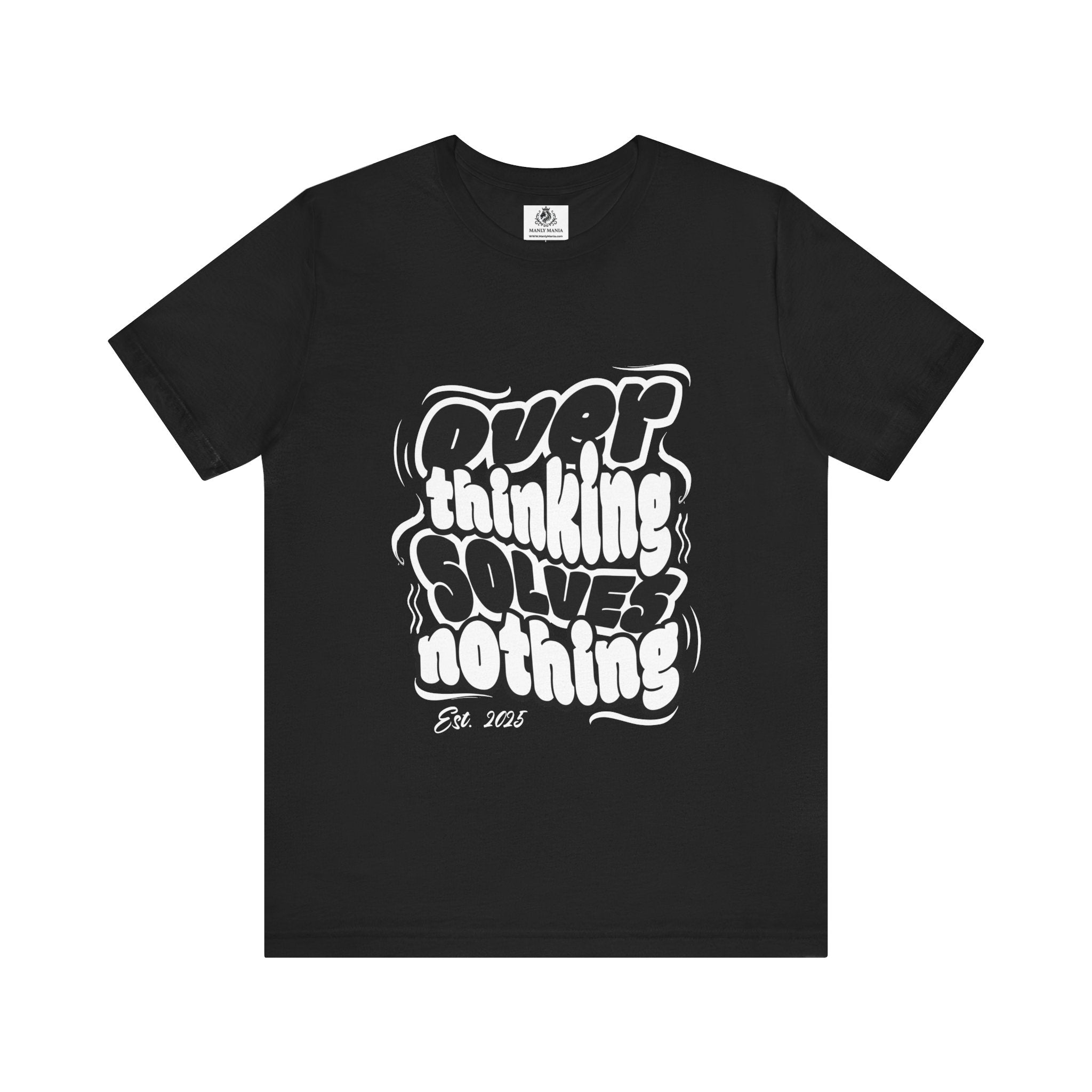 Overthinking Graphic T Shirt – Front View – Black