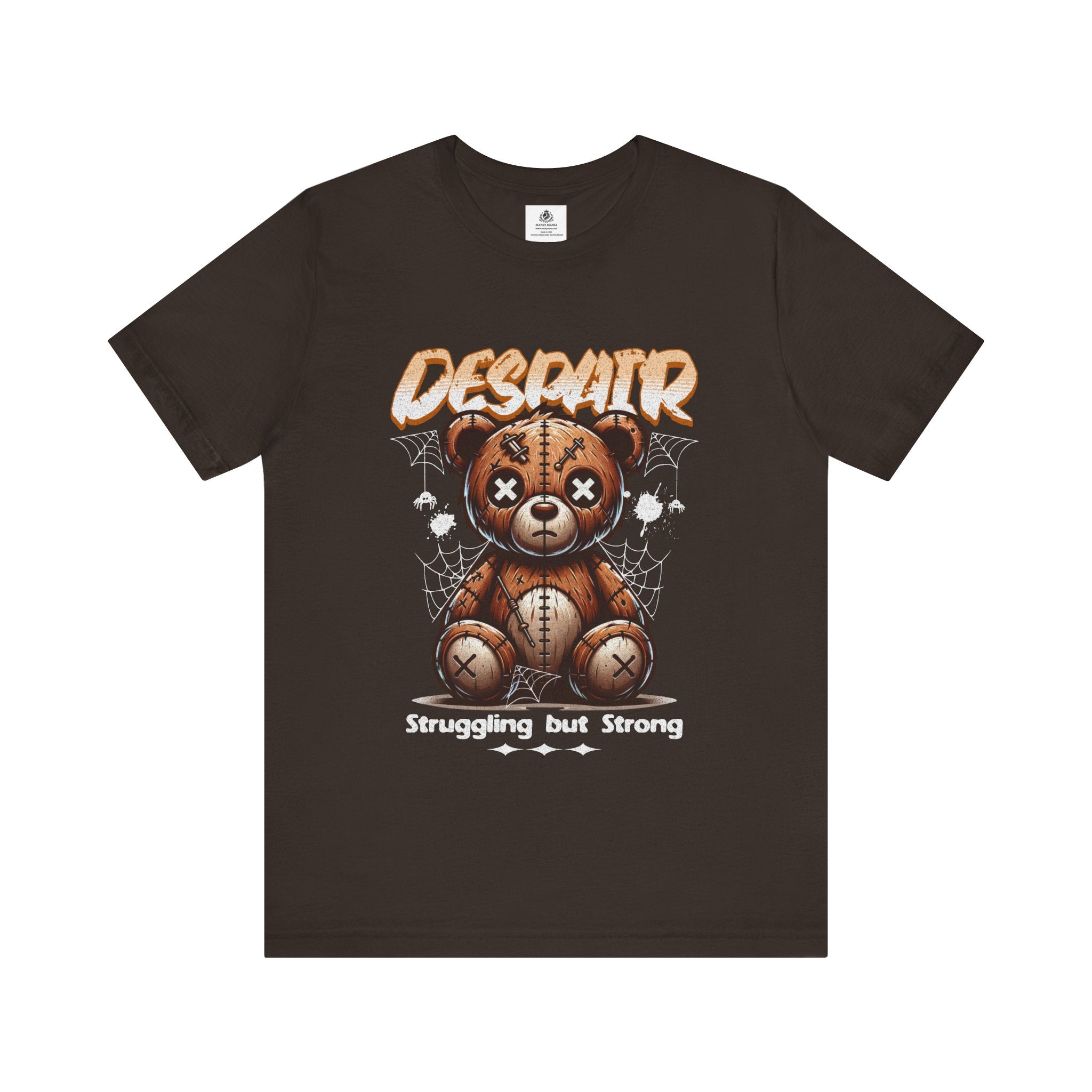 Manly Mania The Despair Tee Brown Front View – Men's Graphic T Shirt