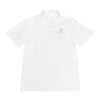 Manly Mania Golden Titan Polo Shirt in White – Front View – Classic Mens Golf Shirt