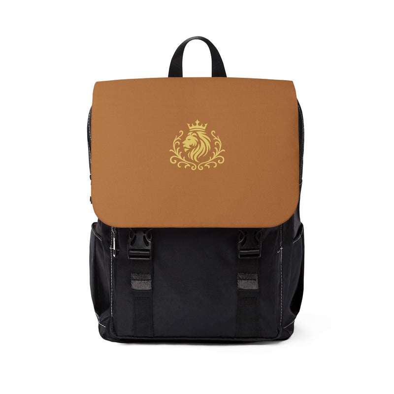 Heraldic Lion Backpack — Casual Shoulder Backpack with Golden Crest Printify