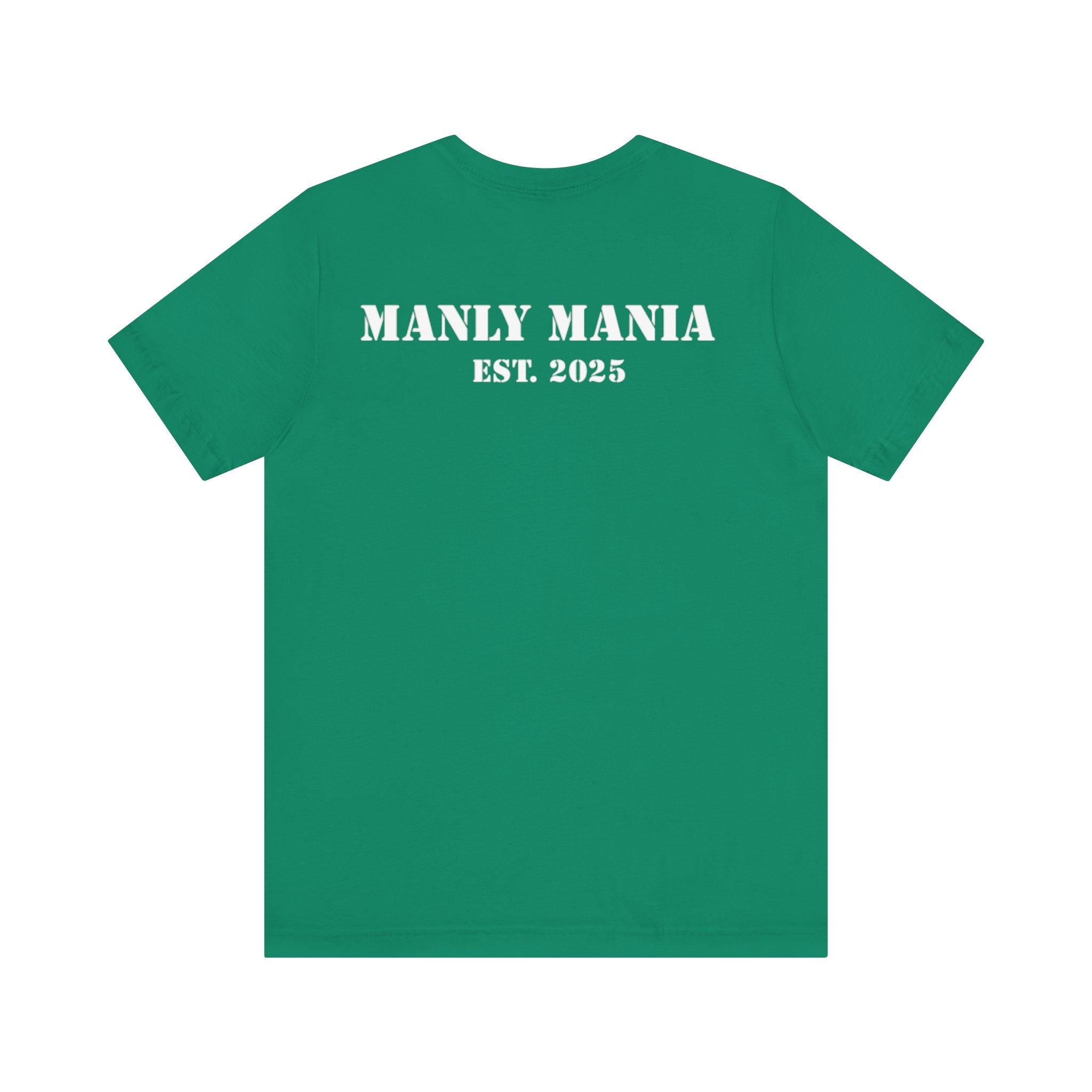 Manly Mania The Silence Tee Kelly Back View – Men’s Graphic T Shirt