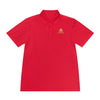 Manly Mania Golden Titan Polo Shirt in True Red – Front View – Premium Golf Polo