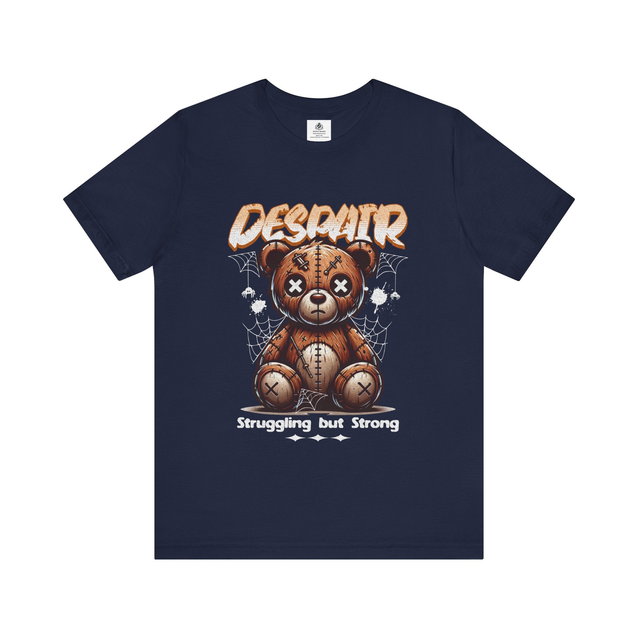 Manly Mania The Despair Tee Navy Front View – Men's Graphic T Shirt