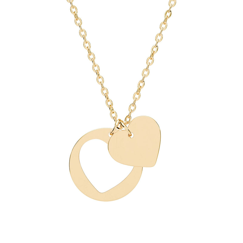 Engravable Heart Cutout Necklace — Personalized Gold Heart Pendant Gift Printify