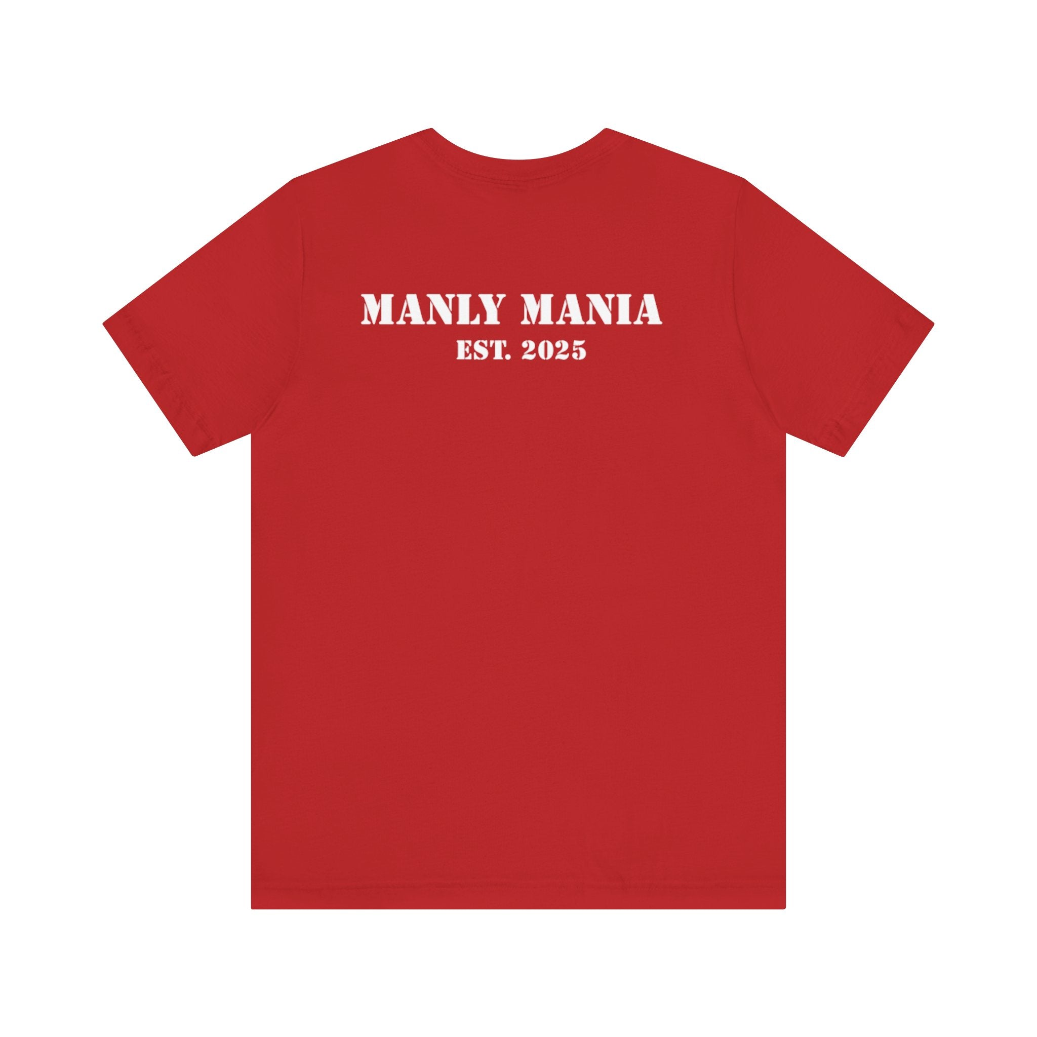 Manly Mania The Despair Tee Red Back View – Men's Graphic T Shirt