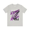 Manly Mania Rebel men's silver t-shirt front view, graphic tee