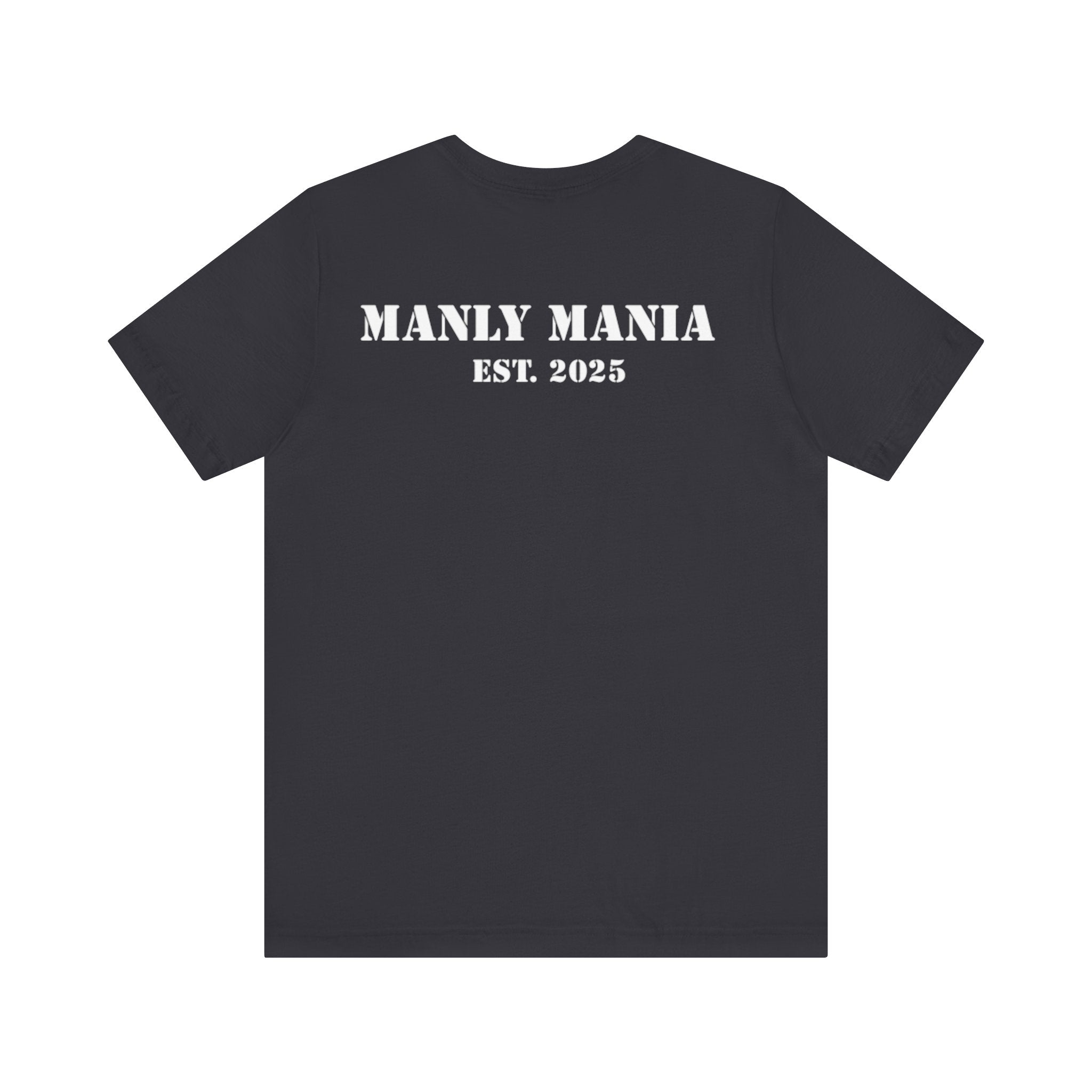 Manly Mania The Silence Tee Dark Grey Back View – Men’s Graphic T Shirt