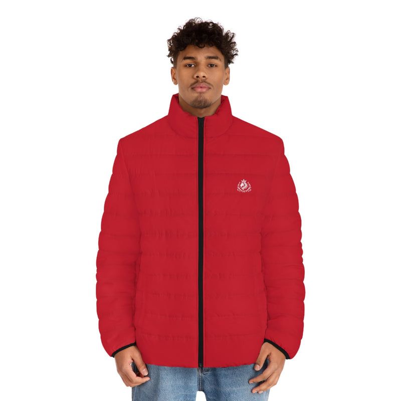 Crimson Crest Puffer Jacket Printify