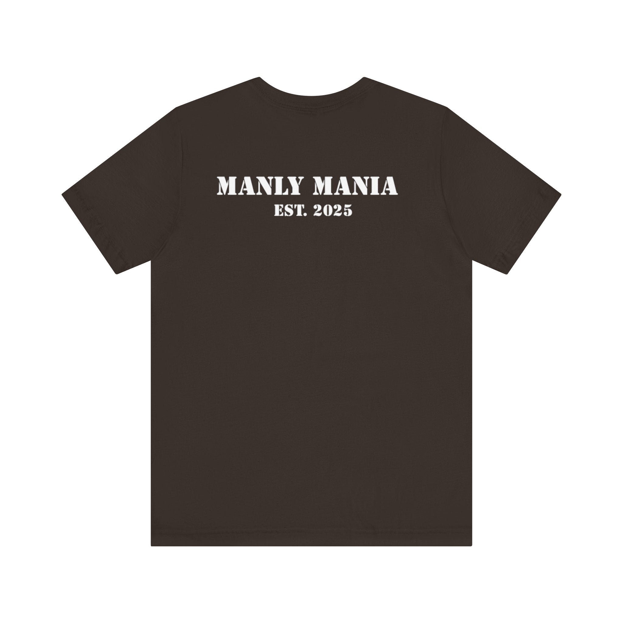 Manly Mania The Despair Tee Brown Back View – Men's Graphic T Shirt