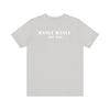 Manly Mania Core men's white t-shirt front view, graphic tee