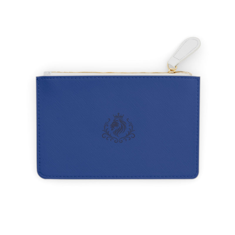 Sentinel Mini Wristlet — Royal Blue Embossed Lion Pouch Printify