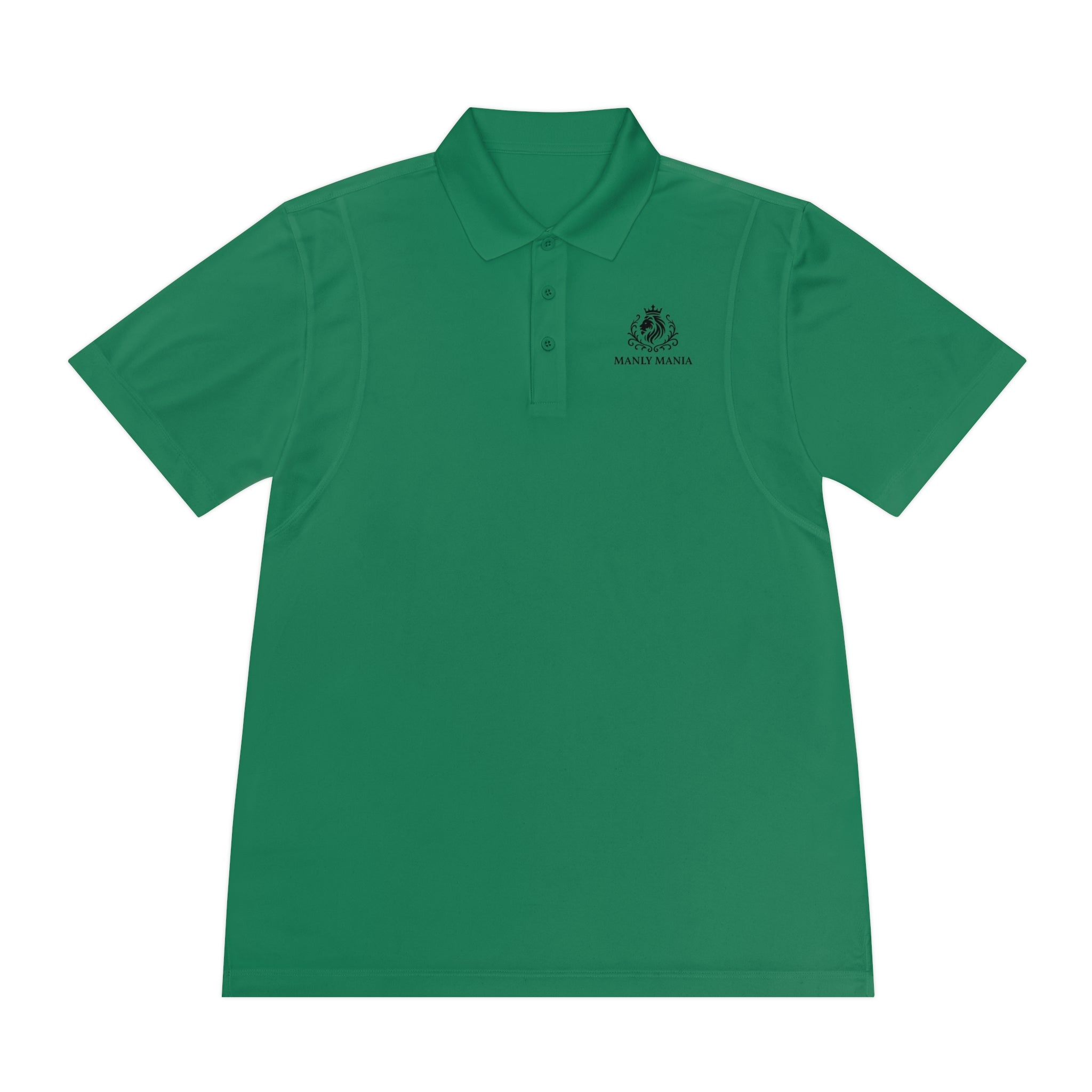 Manly Mania Core Sport Polo Shirt Kelly Green Front View - Mens Polo Shirt