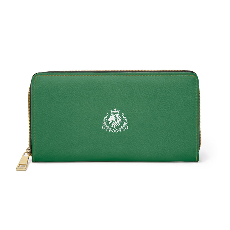 Manly Mania Luxe Green Leather Zipper Wallet Printify