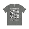 Manly Mania Street Racer T Shirt Deep Heather Color Front View