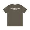 Manly Mania Rebel men's army green t-shirt back view, graphic tee