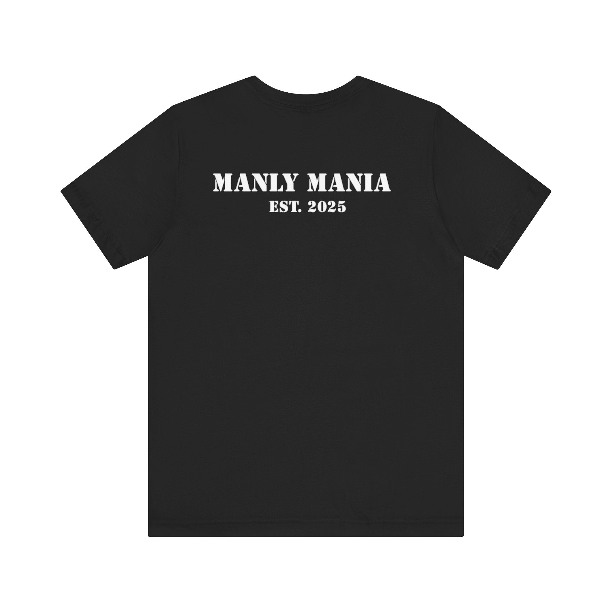 Manly Mania The Despair Tee Black Back View – Men's Graphic T Shirt