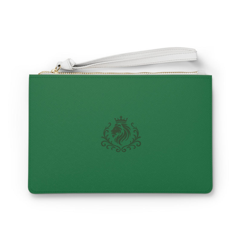 Emerald Elegant Lion Crest Clutch Bag Printify