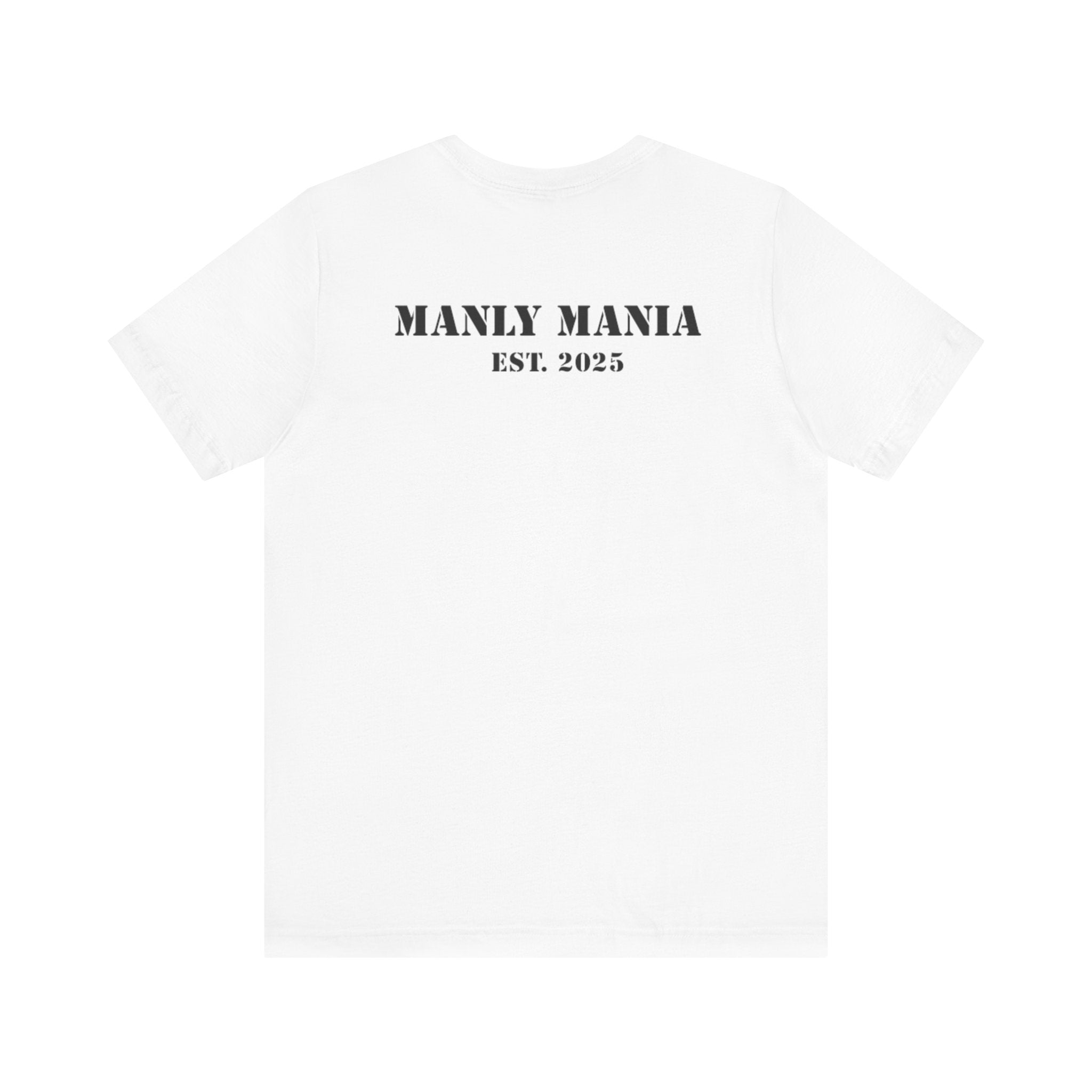 White Dead or Alive Tee Back View – Men's Graphic T-Shirt by Manly Mania