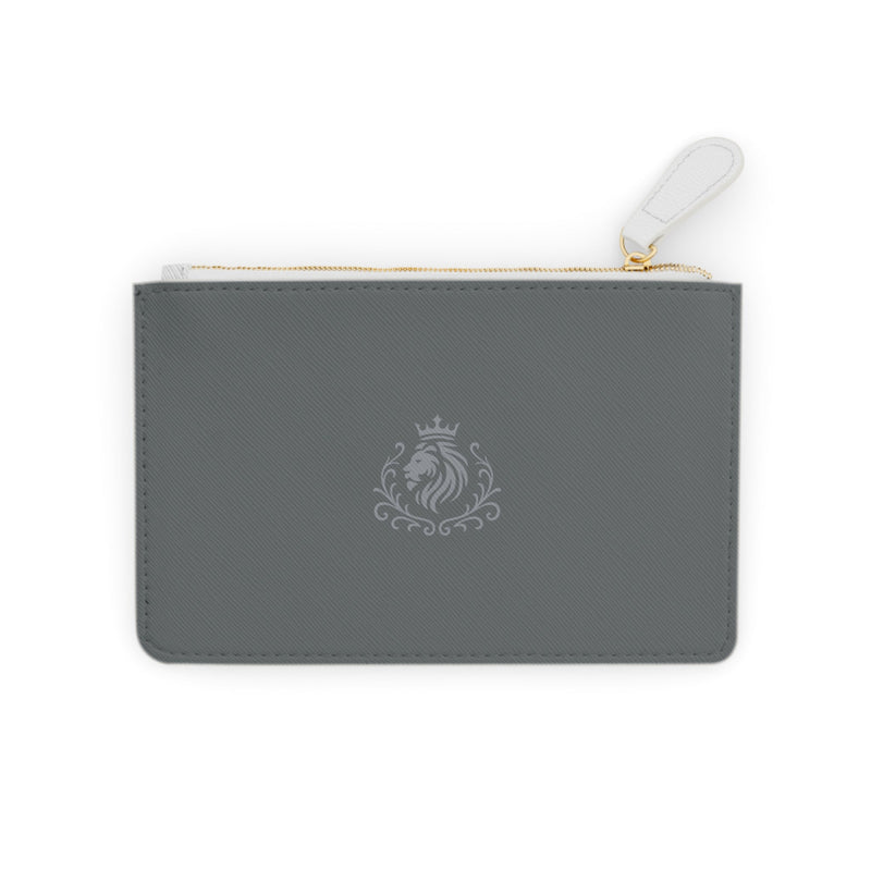 Maison Crest Mini — Gray Subtle Lion Emblem Clutch Printify