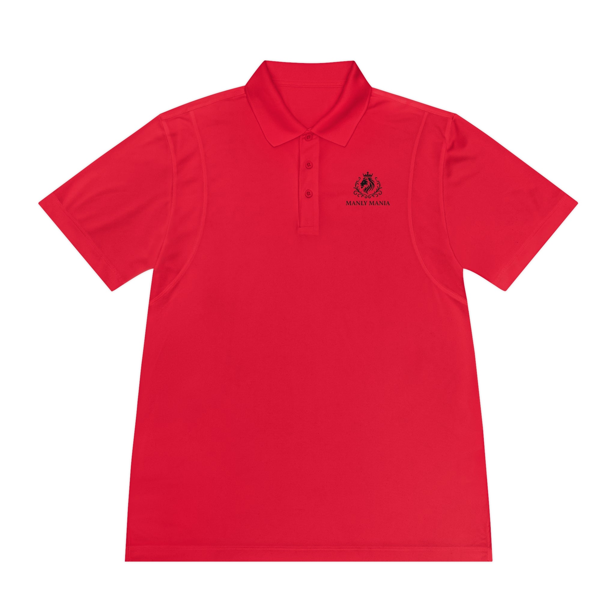 Manly Mania Core Sport Polo Shirt True Red Front View - Mens Polo Shirt