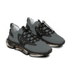 Front view of Mono Edge shoes with black sole – minimalist monochrome design