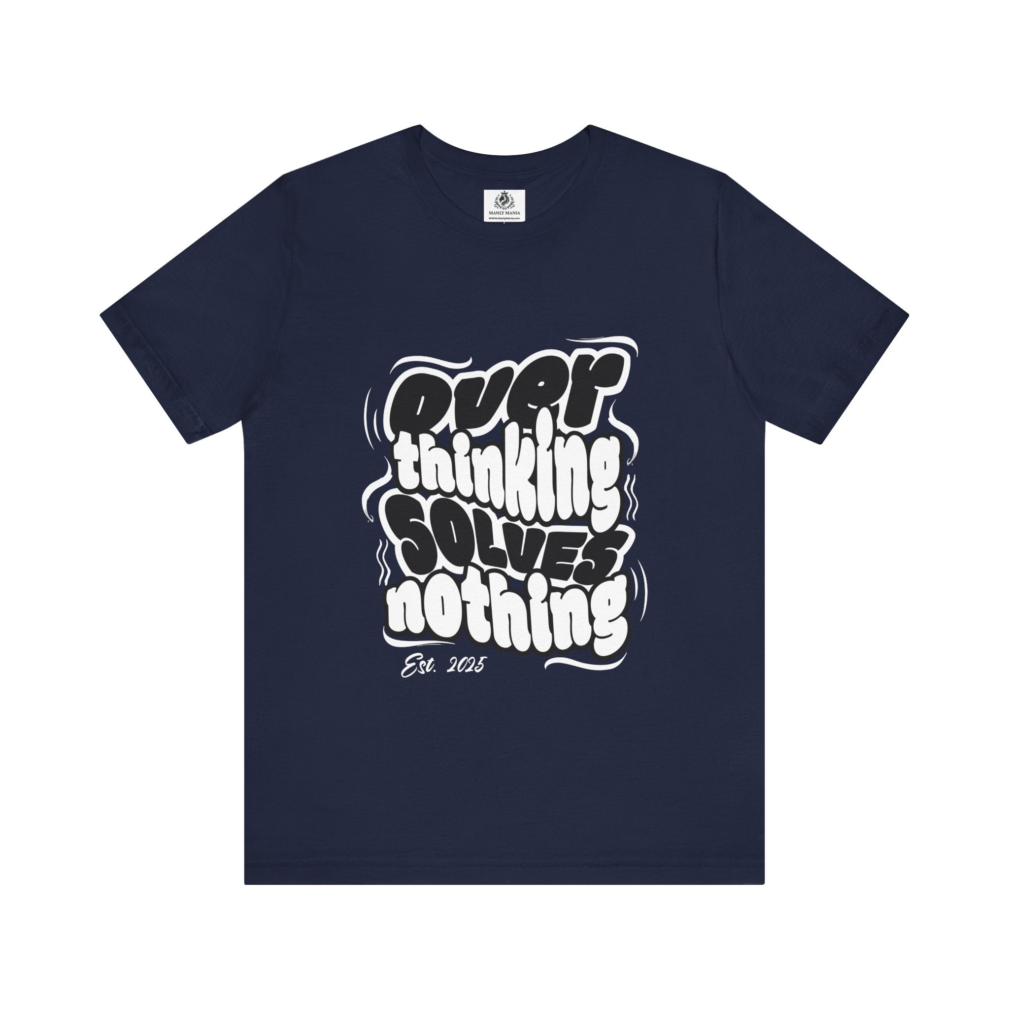 Overthinking Graphic T Shirt – Front View – Navy