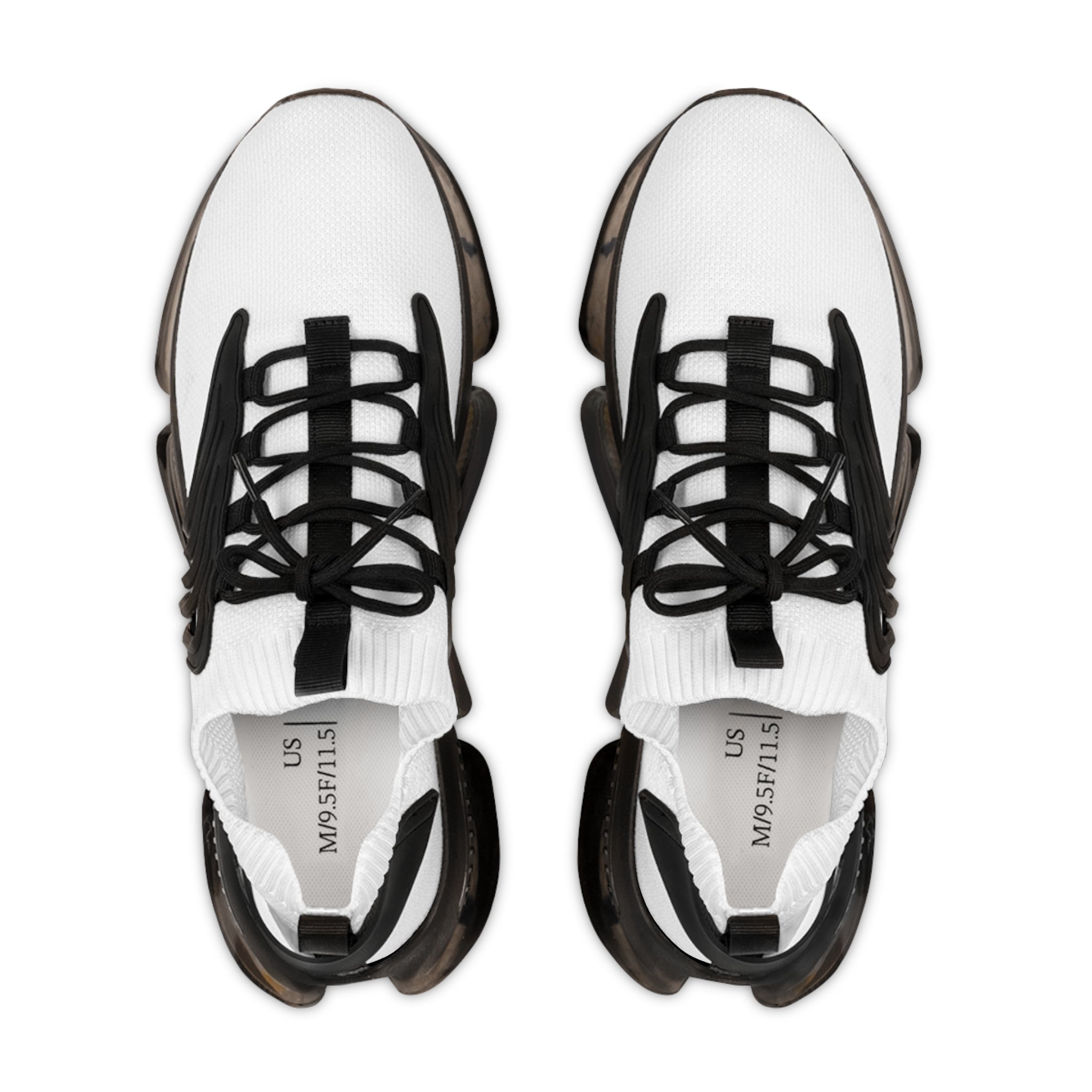 Close-up of mesh knit and memory foam cushioning on Velocity Vest shoes with black sole