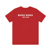 Manly Mania Car Enthusiast Tee in Red – Back View – Men's Graphic T Shirt