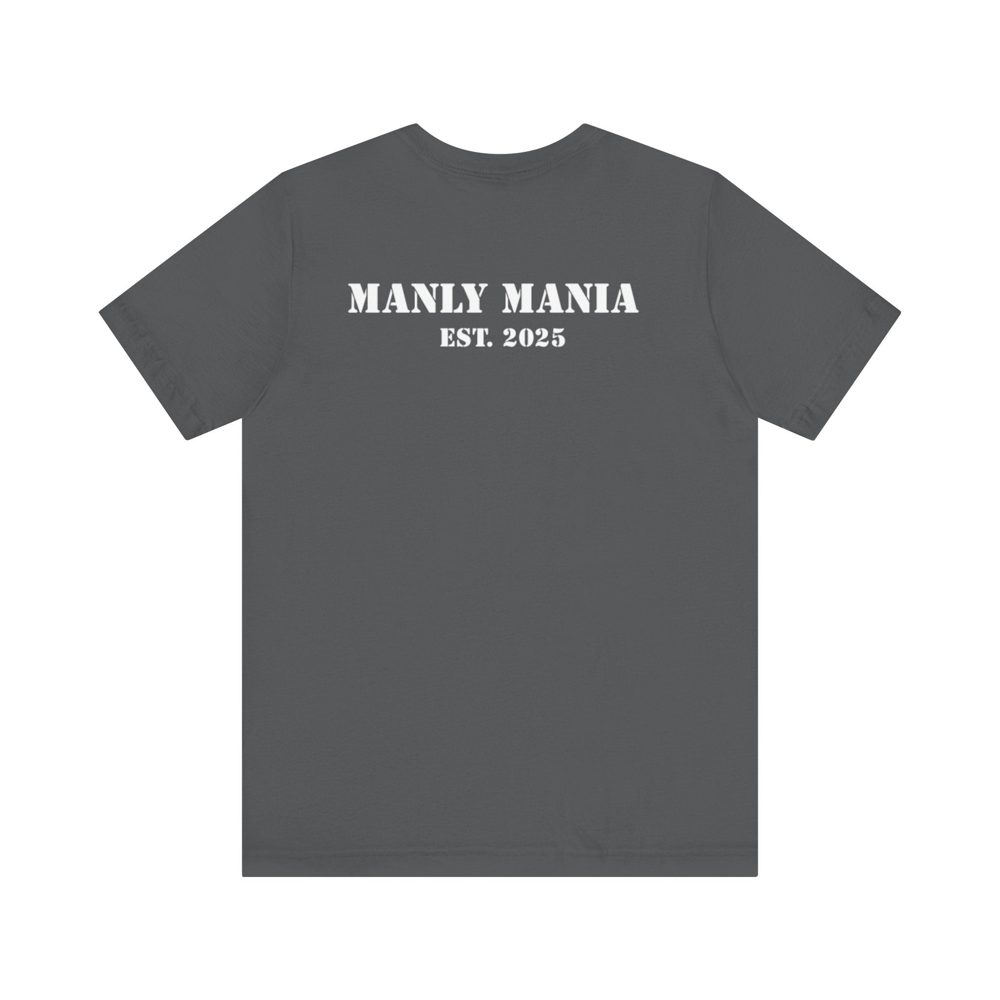 Manly Mania The Despair Tee Asphalt Back View – Men's Graphic T Shirt