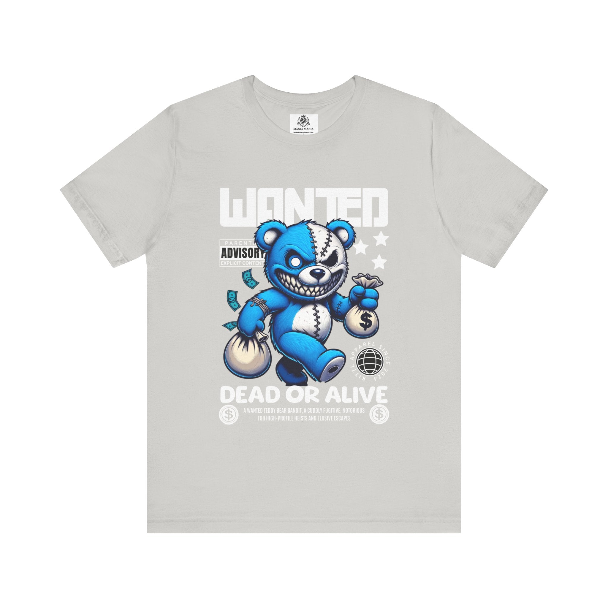 Silver Dead or Alive Tee Front View – Men's Graphic T-Shirt by Manly Mania
