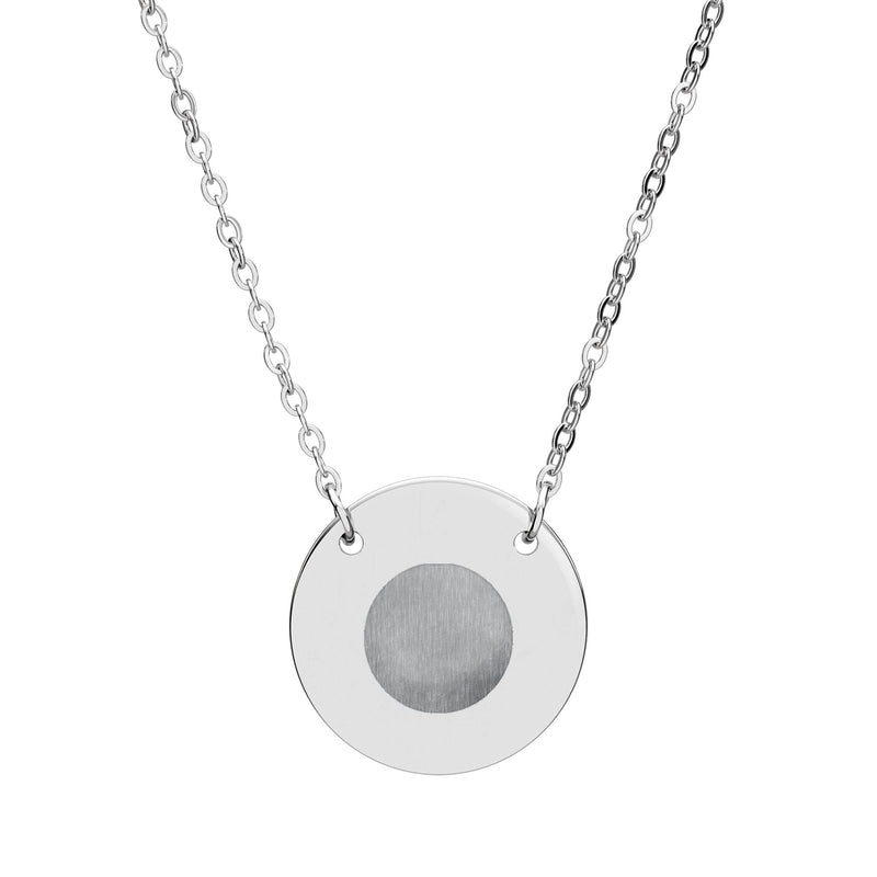 Engravable Circle Necklace — Personalized Fingerprint Pendant Printify