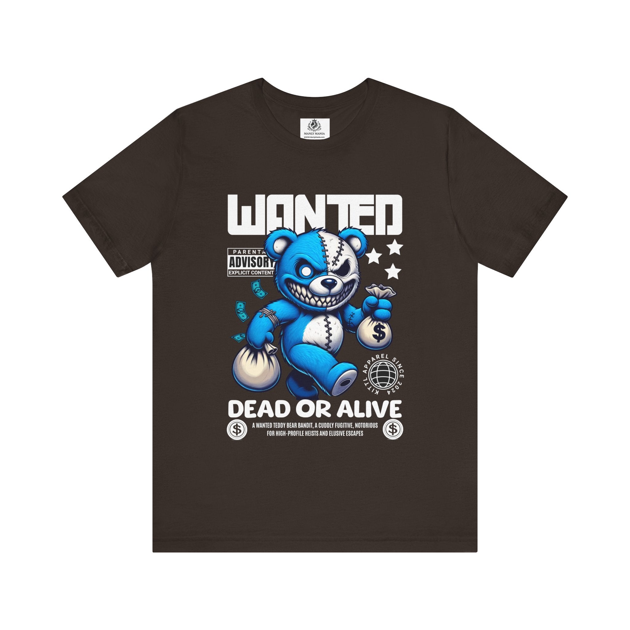 Brown Dead or Alive Tee Front View – Men's Graphic T-Shirt by Manly Mania