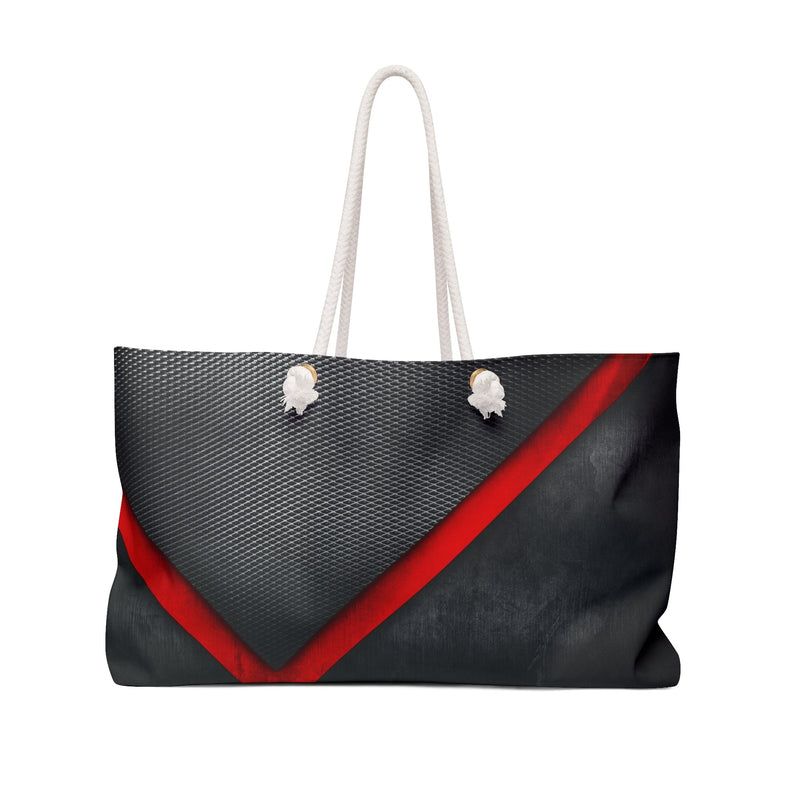 Black & Red Geo Modern Weekender Bag Printify