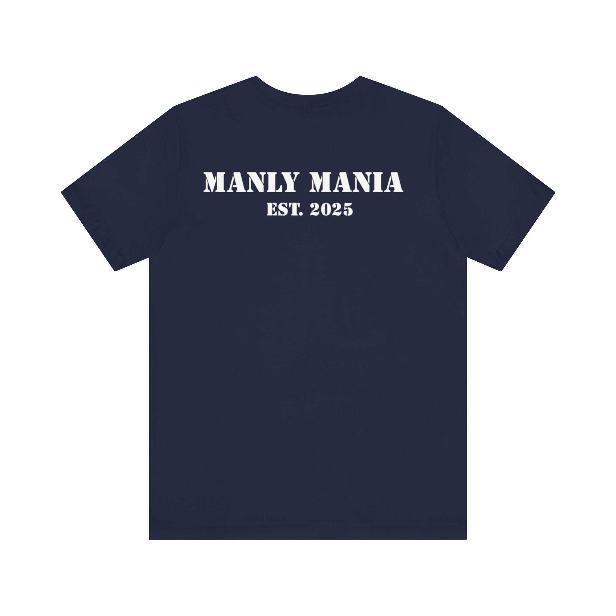Manly Mania The Silence Tee Navy Back View – Men’s Graphic T Shirt