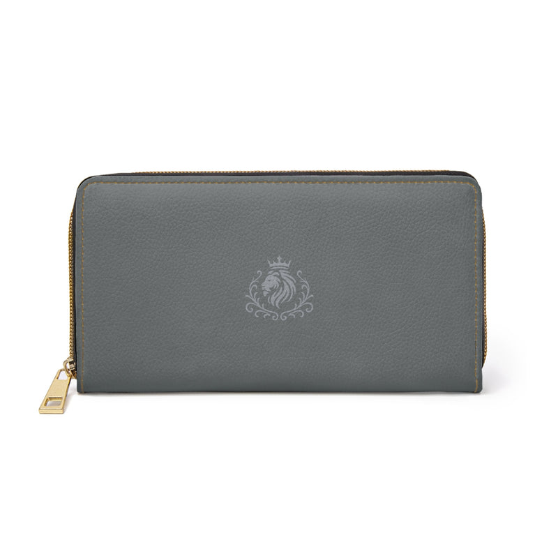 Manly Mania Lux Imperial Grey Leather Zipper Wallet Printify