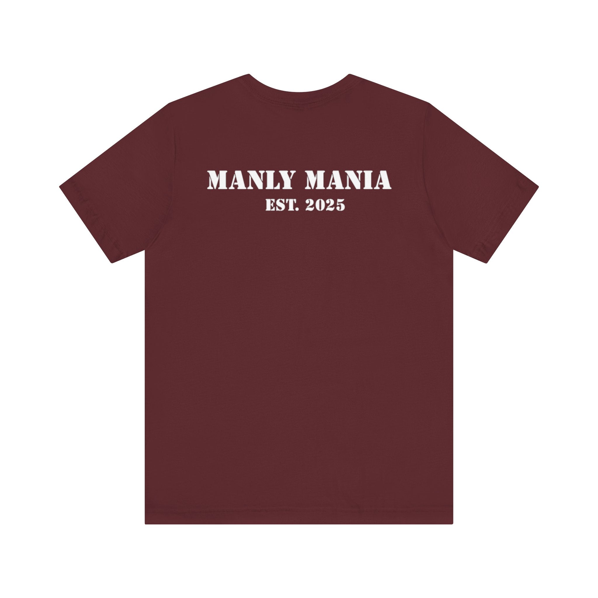 Manly Mania Street Racer T Shirt Maroon Color Back View