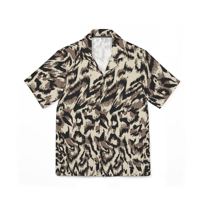 Savanna Ember Camp Shirt — Brown Leopard Printify