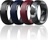 Black silicone mens ring with dual finish from Titan Flex Collection