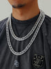 Man wearing silver Manly Mania Royal Chain necklace with pendant – men's fashion accessory