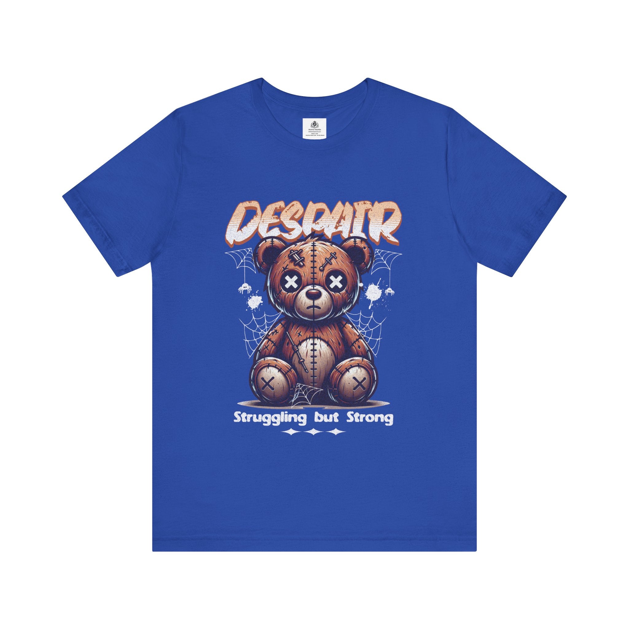 Manly Mania The Despair Tee True Royal Front View – Men's Graphic T Shirt
