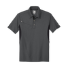 Front view of Diesel Grey and Blacktop men's performance polo shirt