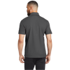 Back view of Diesel Grey and Blacktop men's performance polo shirt