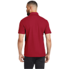Back view of Signal Red and Blacktop men's performance polo shirt