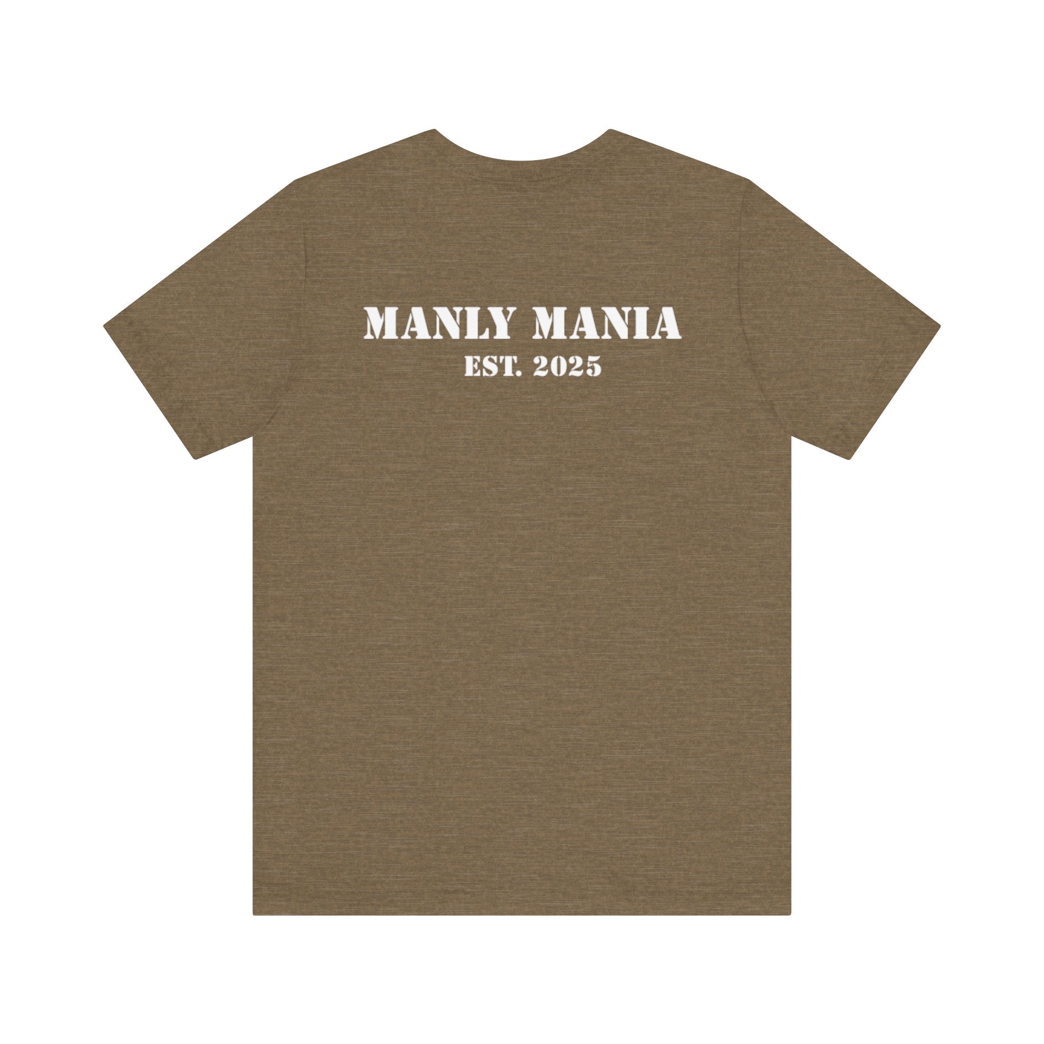 Heather Olive Dead or Alive Tee Back View – Men's Graphic T-Shirt by Manly Mania