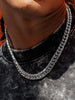 Man wearing silver Manly Mania Royal Chain necklace with pendant – men's fashion accessory