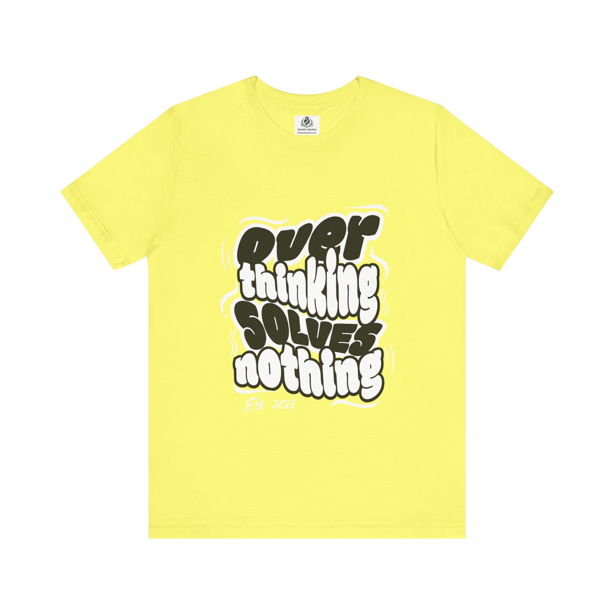 Overthinking Graphic T Shirt – Front View – Yellow